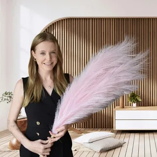 layba Pampasgras Deko in Rosa Boho Künstlpflanze - 3 Stück 100cm, Ideal für Hochzeitsdeko, Wohnzimmer & Schlafzimmer