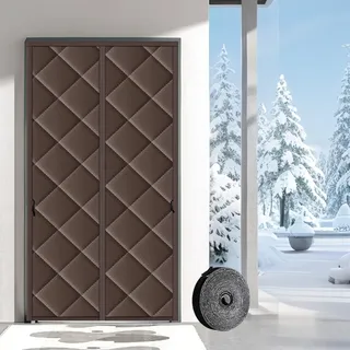 Wärmeschutzvorhang Tür Thermovorhang Kälteschutz Kaffee Magnetischer Türvorhang Thermo Isolierter Vorhang Für Innen Isolierte Türabdeckung 60-240cm(Kaffee,65x200cm)