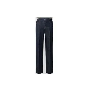 Straight Fit Jeans mit Knopfverschluss, Dunkelblau, 30