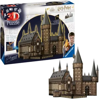 Ravensburger 3D Puzzle 11550 - Harry Potter Hogwarts Schloss - Die Große Halle - Night Edition - 540 Teile - Beleuchtetes Hogwarts Castle für Harry Potter Fans ab 10 Jahren, Harry Potter Geschenke