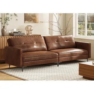 oleyluckidea Big-Sofa Vintage couch 3 sitzer aus Kunstleder küchensofa Braun braun