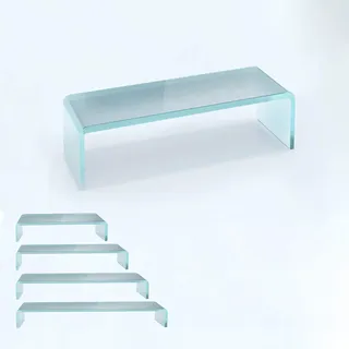 bijon TV Aufsatz Glas Bildschirm-Erhöhung | PC Monitor-Erhöhung, Schreibtisch-Aufsatz für Laptop Erhöhung, Monitor-Erhöhung | (B/T/H) 550x250x110mm - Satin