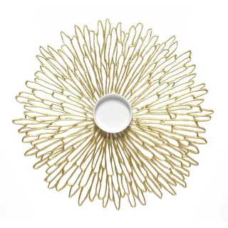 Chilewich Tischset Pressed Vinyl Bloom Round Gilded