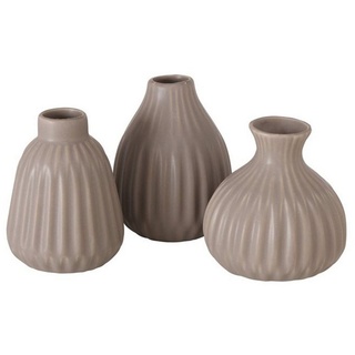 BOLTZE Tischvase Deko Vase im 3er Set aus Keramik Mattes Design Grau