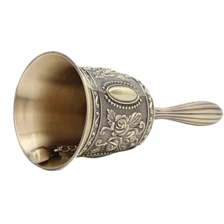 Tischglocke Aus Zinklegierung Mit Rosa Muster, Handgefertigte Geschenkidee Aus Metall Zu Weihnachten
