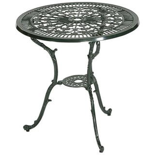 Ambia Garden Gartentisch Lugano, Grün, Metall, Floral, rund, 70x70x68 cm, Gartenmöbel, Gartentische