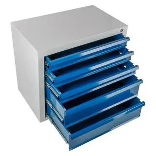 ADB Schubladenschrank 24775, aus Metall, 5 Schübe, blau / lichtgrau, (B/H/T) 70 x 60 x 44cm
