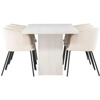 VCM Ebuy24, Essgruppe, Essgruppe Olga 9 ( 7-teilig) (MDF, Stahl)