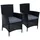 Polyrattan Gartensessel 55 x 44 x 59 cm schwarz 2 St