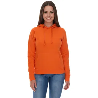 Elevate Charon Damen Hoodie schlichter Baumwoll-Pullover mit Kängurutasche Sweater 3823431 Orange - XS