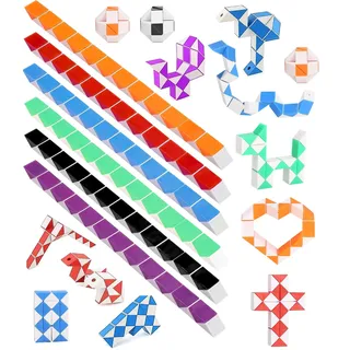 Kleine Geschenke für Kinder - 30 Stück Magische Schlange Würfel, 3D Puzzle Spielzeug, 24 Blöcke Mini Würfel, Knobelspiele für Kinder und Erwachsene