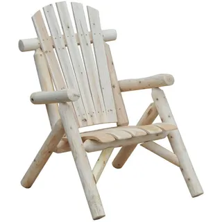 Outsunny Adirondack Gartenstuhl Hochlehner mit Armlehne Tannenholz Natur 83 x 68 x 101 cm