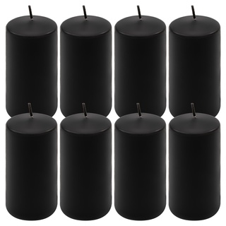 Stumpenkerze schwarz Höhe 10 cm Ø 5 cm lange Brenndauer Rund-Kerze Säulenkerzen Kerzen-Deko Tafelkerzen Weihnachts-Kerzen Hochzeit (8)