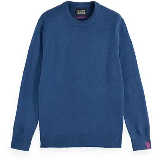 SCOTCH&SODA Herren Strickpullover - Soft Knit Regular Fit Crew Neck, einfarbig Dunkelblau S