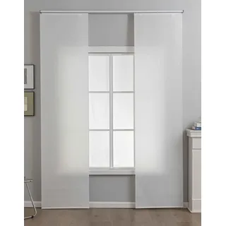 Gardinenbox 2er Set »New Amsterdam« HxB245x60 cm Natur Strukturiert, Modern, schlicht und vielseitig einsetzbar mit Paneelwagen und Beschwerungsstange 2024740-2