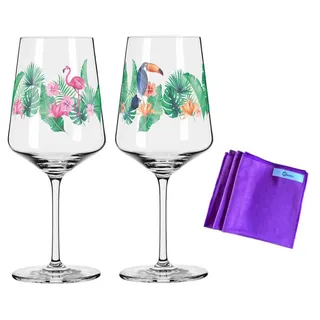 Dekomiro Ritzenhoff 2er Set Sommertau Hugo Aperitifglas #13 + #14 mit Glasreinigungstuch