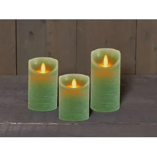Coen Bakker 3er LED Echtwachskerze Kerze Timer in Jade Grün | Gr.: onesize