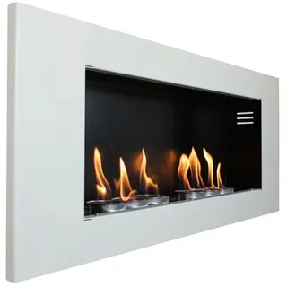 Kaminbau Mierzwa Echtfeuer-Dekokamin Aurora (Supreme, Brenngel & Bio-Ethanol Kamin inkl. 6 Brenndosen & Keramische Watte), Farbwahl, Gelkamin, Ethanolkamin, Kaminofen, Wandkamin weiß