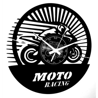 Instant Karma Clocks Vinyl Wanduhr Motorradrennen Motorrad Fahren Moto Racing, Motorradhändler, Geschenkidee Handgemacht