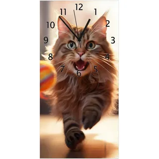 Wallario Wanduhr Kleiner Jäger im Spiel (Uhr aus Acryl)
