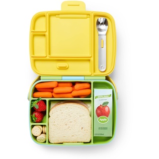 Munchkin Brotdose für Babys und Kleinkinder, mit 5 Fächern, Lunchbox/Jausenbox mit rostfreiem Edelstahlbesteck, ideal für Snacks zuhause oder unterwegs