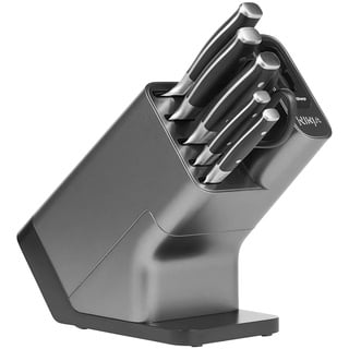 Ninja Foodi Messerblock StaySharp mit integriertem Schärfer; Messerblock mit 5 verschiedenen Messern und 1 Schere, scharfes 6-teiliges Messerset, Edelstahl K32006EU