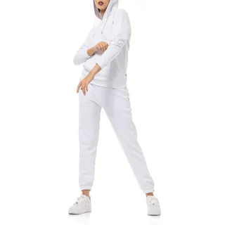 Redbridge Damen Jogginganzug Bequemer Zweiteiler mit Hoodie und Jogginghose Lässiger Freizeitanzug für Sport und Alltag Weiß L - L
