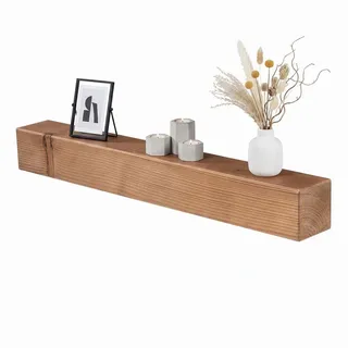 Levandeo® Wandregal, levandeo Wandregal Holz Massiv 80x10cm Eiche Farbig Wandboard Regal