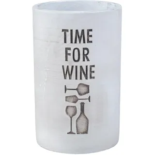 levandeo Beton Weinkühler Grau H21cm Flaschenkühler Time for Wine Sektkühler Tischdeko Spruch Candlelight Dinner