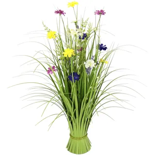I.GE.A. Kunstpflanze Gras mit Cosmeablüten, Höhe 68 cm