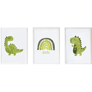 Crochetts Poster 30 x 42 x 1 cm Regenbogen Dinosaurier