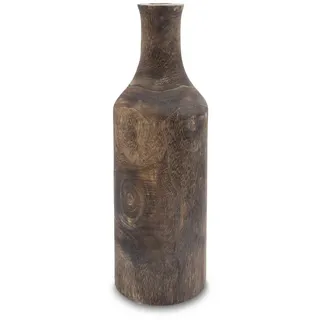 Spetebo Dekovase (Packung, 1 St., 1 Vase), Holzvase XXL Flasche naturbelassen braun Ø 14 cm x 46 cm