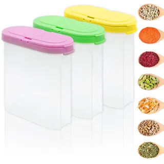 Bakiauli 3 Stück Premium Gewürzgläser Set mit 2-fach Deckel | Gewürzdosen mit Luftdichten, Einfaches Streuen und Nachfüllen, ideal für Küche, Kochen und tägliche Nutzung
