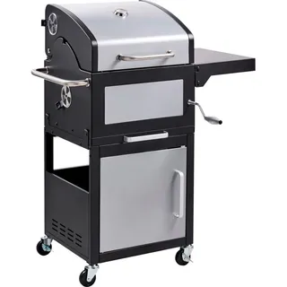 GRILLCHEF Landmann Grillwagen mit Thermometer fahrbar Holzkohlegrill BBQ Grill