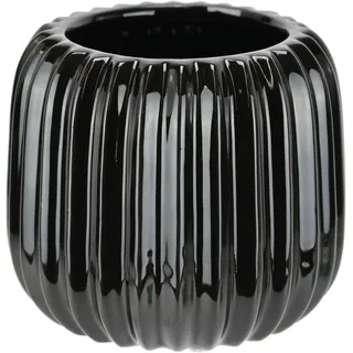 I.GE.A. Dekovase I.GE.A. "Vase aus Keramik", schwarz, B:13cm H:11cm, Keramik, Vasen, Dekovase Blumenvase Modern für Tischdeko Tischvase Deko Trockenblume
