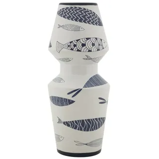Doppelvase Aus Keramik In Fischform, Ø 14 X 34 Cm