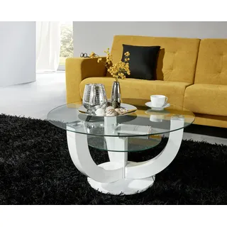 Stolkom Denver Weiß Glas 80 x 40 x 80 cm