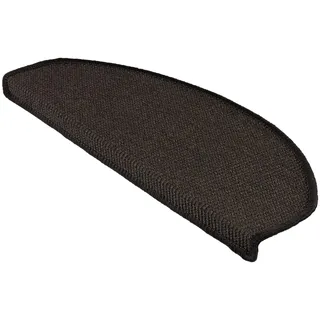 Floordirekt Sisal Stufenmatten innen 1 Stück schwarz halbrund, Treppenstufen Matten für Holztreppen, antirutsch Treppenteppich Selbsklebennd und Allergikerfreundlich (65 x 23.5 cm)