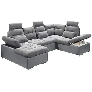ed exciting design Eckcouch Polyester 7-Sitzer Grau