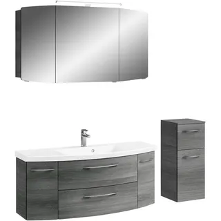 Pelipal Badezimmer Cassca, Graphit, Holzwerkstoff, 4-teilig, 7 Fächer, 2 Schublade(n),3 Schublade(n) Schubladen, 151 cm, Made in Germany, hängend, Typenvielfalt, Badezimmer, Badmöbelsets & Badmöbelserien, Badmöbel-Set