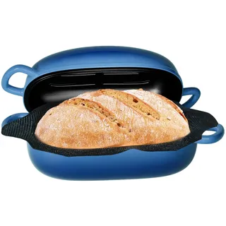 Dutch Oven zum Brotbacken – 2,5 QT Brotformen für hausgemachtes Brot mit perforiertem Antihaft-Silikoneinsatz, Gusseisen-Brotpfanne Dutch Oven Kastenform mit Deckel und Schlaufengriffen für