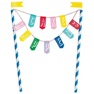 Unique Industries Inc. Tortenstecker Tortendeko Banner Happy Birthday Cake Happens Rain