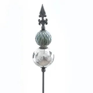 Gartenstecker Metall D6/8L120cm mit Kugel/Lilienspitze  - grün