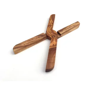 Topfuntersetzer zusammenklappbar leicht platzsparend praktisch handgefertigt Olivenholz Holz-Untersetzer Geschenk.