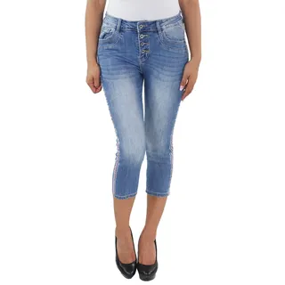 Sotala Damen 7/8 Skinny Jeans 3/4 Capri Bemuda Hose Hüftjeans Stretchjeans Sommer Blau - 38