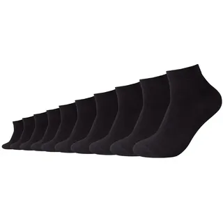 CAMANO 10er Pack Classic Quarter Socken Schwarz 43-46