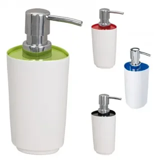 WENKO Seifenspender Alcamo - Melamin - Spender für Seife oder Lotion - Flüssigseife Dispenser - Shampoospender, Farbe:Grün
