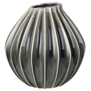 Broste Copenhagen Dekovase Broste Copenhagen Vase Wide Keramik dunkelgrau 25 cm