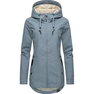 Ragwear Damen Übergangsjacke leichte Jacke Kurzmantel wasserdicht mit Verstellbarer Kapuze Zuzka Intl Stone Blue24 Gr. 4XL - 4XL