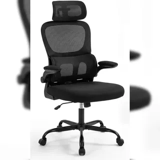 Costway Ergonomischer Bürostuhl Kunststoff Schwarz